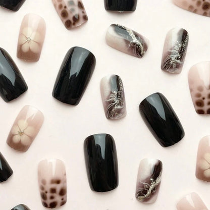 Faux Ongles Press-On Modèle Sira- Design Élégant Réutilisable