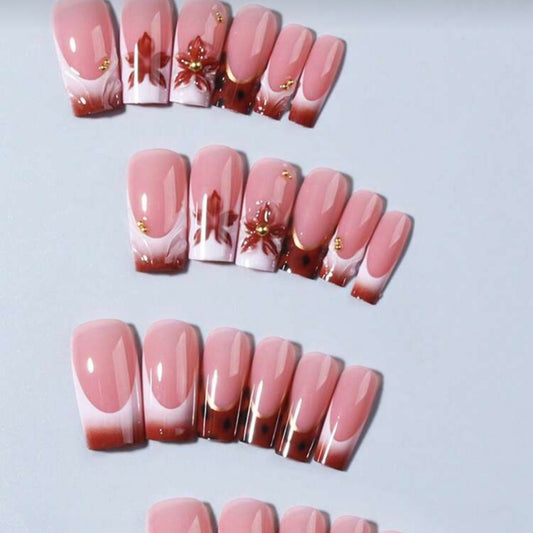Faux Ongles Press-On Modèle Sarah- Design Élégant Réutilisable