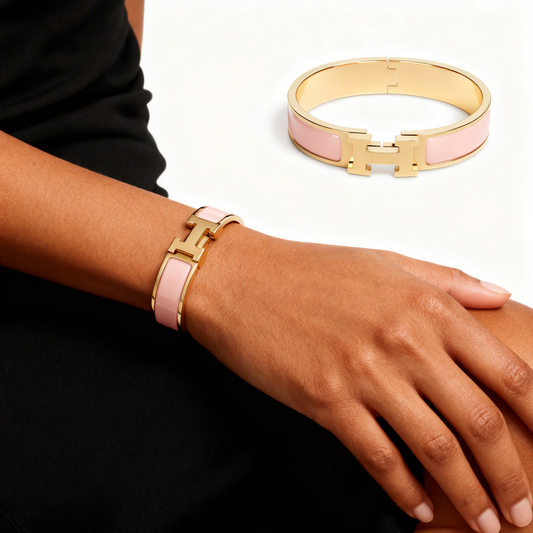 Bracelet Hermès clic H rose, vue produit