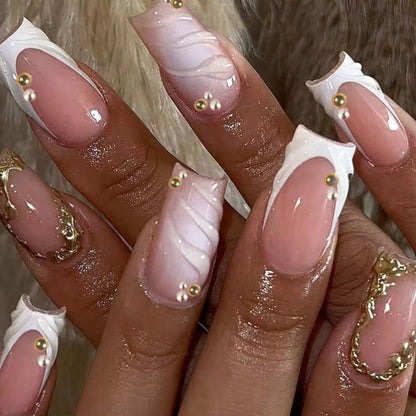 Faux Ongles Press-On Modèle Cathy- Design Élégant Réutilisable