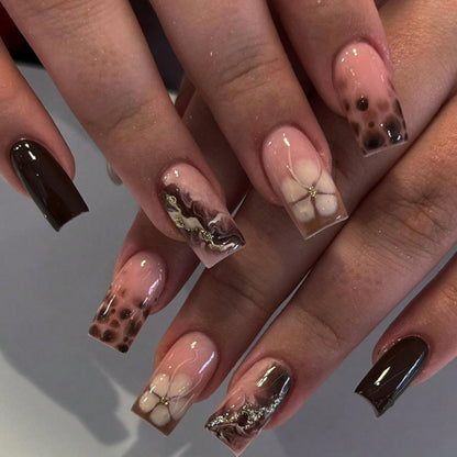 Faux Ongles Press-On Modèle Sira- Design Élégant Réutilisable