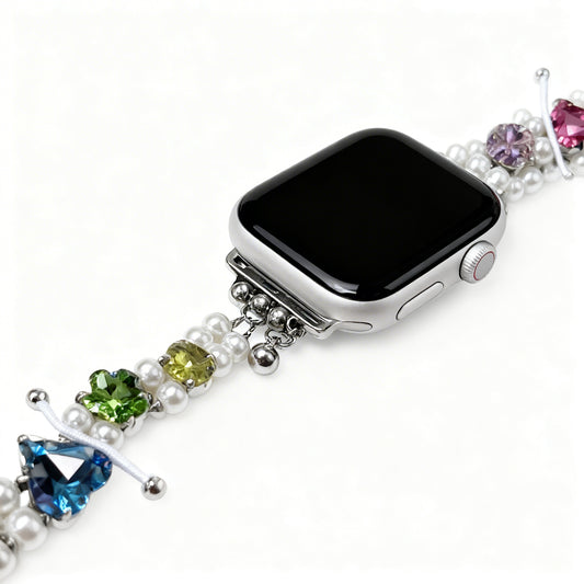 Bracelet Apple Watch perles et cristaux, vue produit