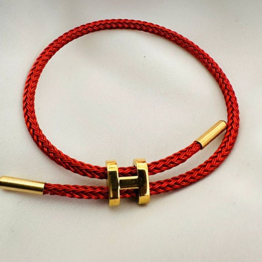 Bracelet Hermès cordon tressé rouge, vue produit